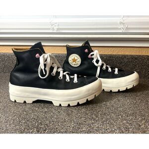 Converse All Star Lugged Counter Climate Chunky Sneaker Women Sz 8 Black Leather